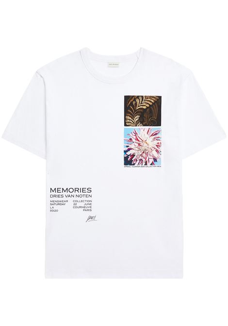 T-shirt con stampa in bianco Dries van noten - uomo
